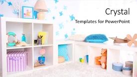  Presentation with children - PPT theme with baby - modern playroom for children background and a white colored foreground