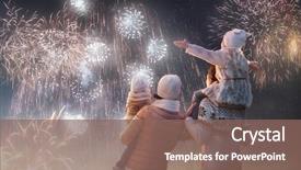  Presentation with children parents - Colorful presentation design enhanced with baby - new year holiday happy family backdrop and a violet colored foreground