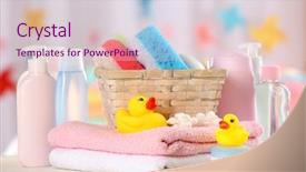  Presentation with shampoo - Colorful slide set enhanced with baby accessories for bathing backdrop and a lemonade colored foreground