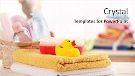  Presentation with accessories - Amazing presentation having baby accessories for bathing backdrop and a  colored foreground