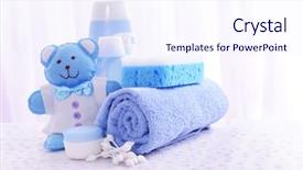  Presentation with accessories - Amazing slide set having baby accessories for bathing backdrop and a sky blue colored foreground