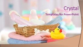  Presentation with accessories - Audience pleasing presentation design consisting of baby accessories for bathing backdrop and a lemonade colored foreground