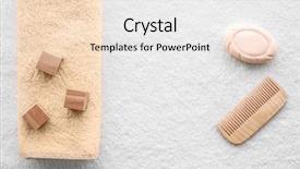  Presentation with accessories - Theme consisting of baby accessories for bathing background and a white colored foreground