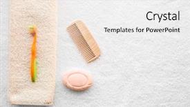  Presentation with flat - Cool new PPT layouts with baby accessories for bathing backdrop and a white colored foreground