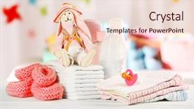  Presentation with accessories - PPT theme featuring baby accessories on table background and a lemonade colored foreground