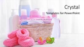  Presentation with accessories - PPT theme having baby accessories on table background and a white colored foreground