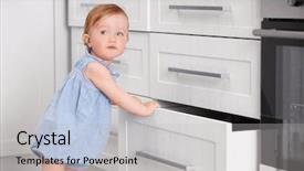  Presentation with child accident - Amazing PPT layouts having baby accident - child playing with cupboard backdrop and a light gray colored foreground