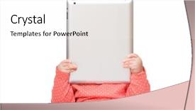  Presentation with baby - Colorful PPT theme enhanced with baby additict to digital tablet backdrop and a white colored foreground