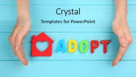  Presentation with adoption - Beautiful slides featuring baby adoption - female hands word adopt backdrop and a arctic colored foreground