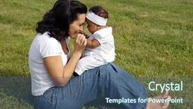  Presentation with adoption - Presentation featuring baby adoption - mother playing with her daughter background and a  colored foreground