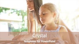  Presentation with family - Colorful theme enhanced with baby alimentation - family playing foosball backdrop and a coral colored foreground