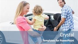  Presentation with new parents baby and dr - PPT layouts featuring baby and her car seat background and a  colored foreground