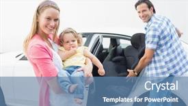  Presentation with car seat - Theme enhanced with baby and her car seat background and a teal colored foreground