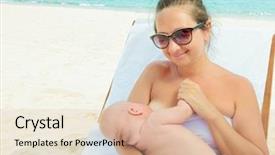  Presentation with mom baby - Beautiful PPT theme featuring paper with musical notes backdrop and a light gray colored foreground