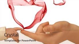  Presentation with mother and baby - Presentation design featuring baby and mother arms isolated background and a coral colored foreground