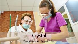  Presentation with dental child - Presentation theme featuring baby anesthesia - child dentist treat boy teeth background and a coral colored foreground