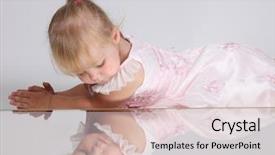  Presentation with mirror - Audience pleasing presentation consisting of baby angel - beautiful blonde young girl looking backdrop and a lemonade colored foreground