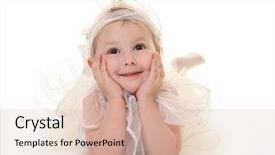  Presentation with angel baby - Amazing slide deck having baby angel - cute little girl isolated backdrop and a soft green colored foreground