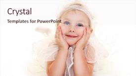  Presentation with angel baby - Colorful theme enhanced with baby angel - cute little girl isolated backdrop and a sky blue colored foreground