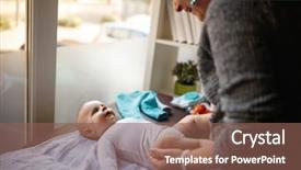  Presentation with indian mother son - Slide set featuring baby animations - mother changing diapers to his background and a violet colored foreground