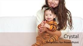  Presentation with woman child - Audience pleasing slide set consisting of baby animations - woman with child girl portrait backdrop and a coral colored foreground