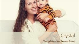  Presentation with woman child - Beautiful slide set featuring baby animations - woman with child girl portrait backdrop and a  colored foreground