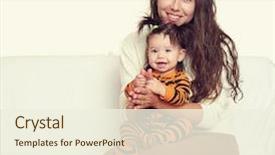  Presentation with woman child - Cool new slide set with baby animations - woman with child girl portrait backdrop and a cream colored foreground