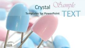  Presentation with announcement - Colorful slide deck enhanced with baby announcement - blue and pink diaper pins backdrop and a sky blue colored foreground