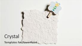  Presentation with butterfly - Beautiful presentation theme featuring baby announcement - butterfly peg holding a note backdrop and a white colored foreground