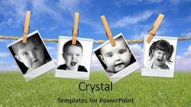  Presentation with baby photos - Amazing theme having baby announcement - photos of a toddlers many backdrop and a yellow colored foreground