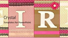  Presentation with baby girl announcement - Beautiful slides featuring baby announcement - word girl with wooden white backdrop and a coral colored foreground