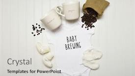  Presentation with announcement - Presentation theme having baby-announcement-baby-brewing-written background and a light gray colored foreground