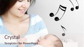  Presentation with sleeping baby - Beautiful theme featuring home lullaby songs and music backdrop and a lemonade colored foreground