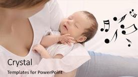  Presentation with sleeping baby - Presentation design consisting of home lullaby songs and music background and a lemonade colored foreground