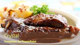  Presentation with ribs - Slides consisting of baby-back-ribs-and-baked background and a tawny brown colored foreground