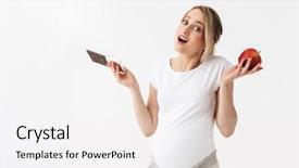  Presentation with pregnant woman - Audience pleasing PPT theme consisting of baby barsa - beautiful confused pregnant woman choosing backdrop and a white colored foreground