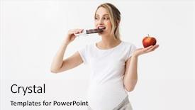  Presentation with pregnant woman - Presentation design with baby barsa - beautiful pregnant woman holding chocolate background and a light gray colored foreground