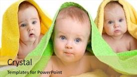  Presentation with babies - Amazing slides having kids in colorful towel backdrop and a yellow colored foreground
