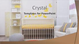  Presentation with baby animals - Colorful PPT layouts enhanced with baby bedroom with paper animals on wall backdrop and a light gray colored foreground