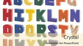  Presentation with alphabet - Slide deck featuring baby blocks - colorful wooden alphabet isolated background and a blonde colored foreground