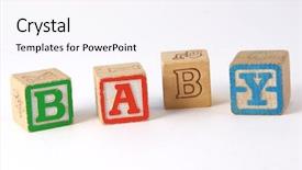  Presentation with baby blocks - Beautiful presentation theme featuring baby blocks backdrop and a  colored foreground