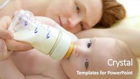  Presentation with baby bottle - Amazing theme having baby blond drinking bottle backdrop and a  colored foreground