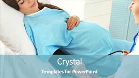 Presentation with pregnant woman - Slide set featuring baby blood - examination of pregnant woman background and a teal colored foreground