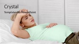  Presentation with blood - Cool new PPT layouts with baby blood - young pregnant woman suffering backdrop and a light gray colored foreground