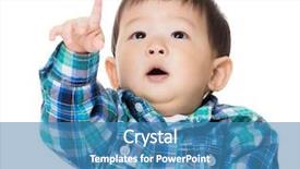  Presentation with child welfare services - Slide set featuring baby blues - child pointing up background and a teal colored foreground