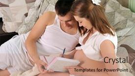  Presentation with diary - PPT theme consisting of baby book - pregnant woman and her husband background and a coral colored foreground