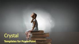  Presentation with toy - Amazing presentation theme having baby book animals - cute girl wearing pajamas backdrop and a tawny brown colored foreground