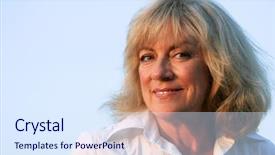  Presentation with beautiful black women smiling - Presentation theme featuring baby boom - beautiful mature woman smiling confidently background and a sky blue colored foreground