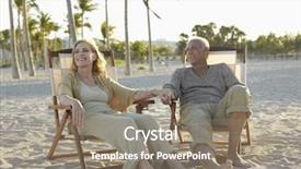  Presentation with senior couple - PPT theme enhanced with baby boomers - full length of happy senior background and a gray colored foreground