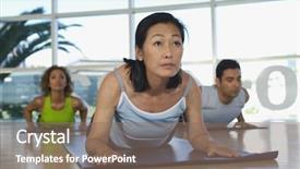  Presentation with yoga - PPT theme consisting of baby boomers - group of people practicing yoga background and a  colored foreground